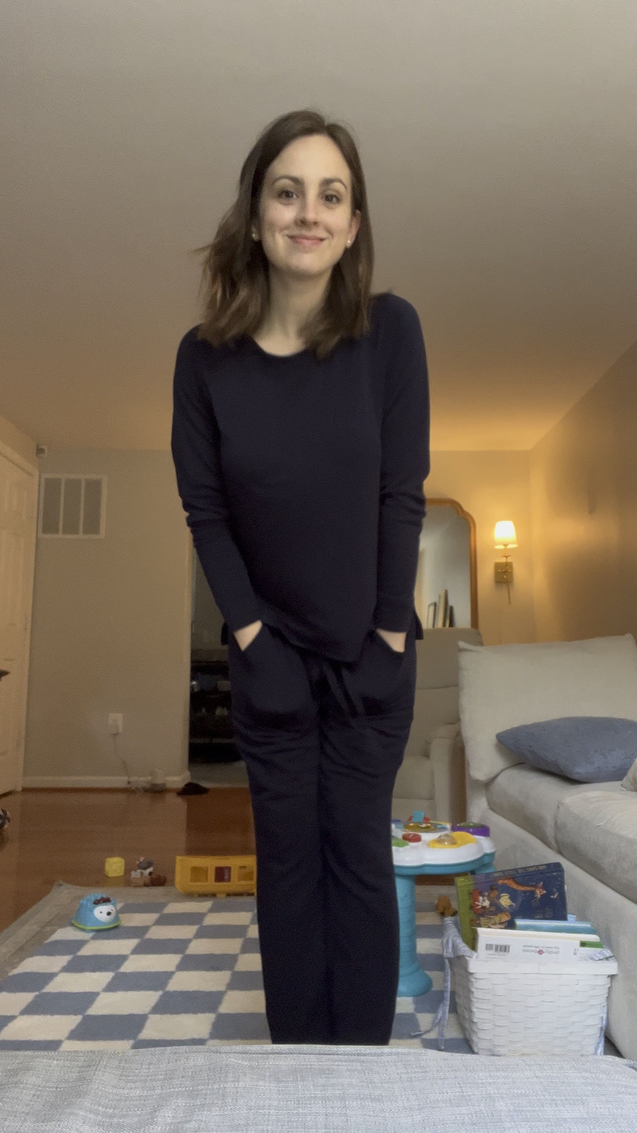 This matching lounge set from Lou & Grey by Loft is my favorite recent purchase 🫶🏼 I got navy in size XS because I find their clothing runs slightly larger than other stores. 

#LTKVideo #LTKfindsunder100 #LTKsalealert