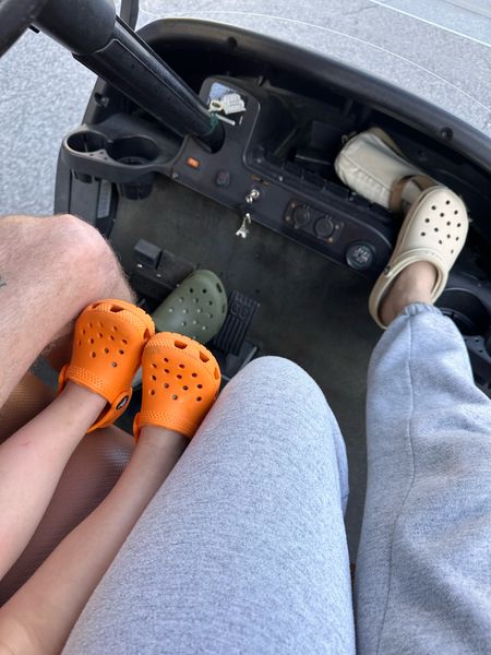 Cruising in style with our Crocs crew! 👨‍👩‍👧‍👦⛳️ Comfort and fun all the way! 🚗👟 #FamilyGolfCartRide #CrocNation #ComfyAdventures 

#LTKGiftGuide #LTKshoecrush #LTKfamily