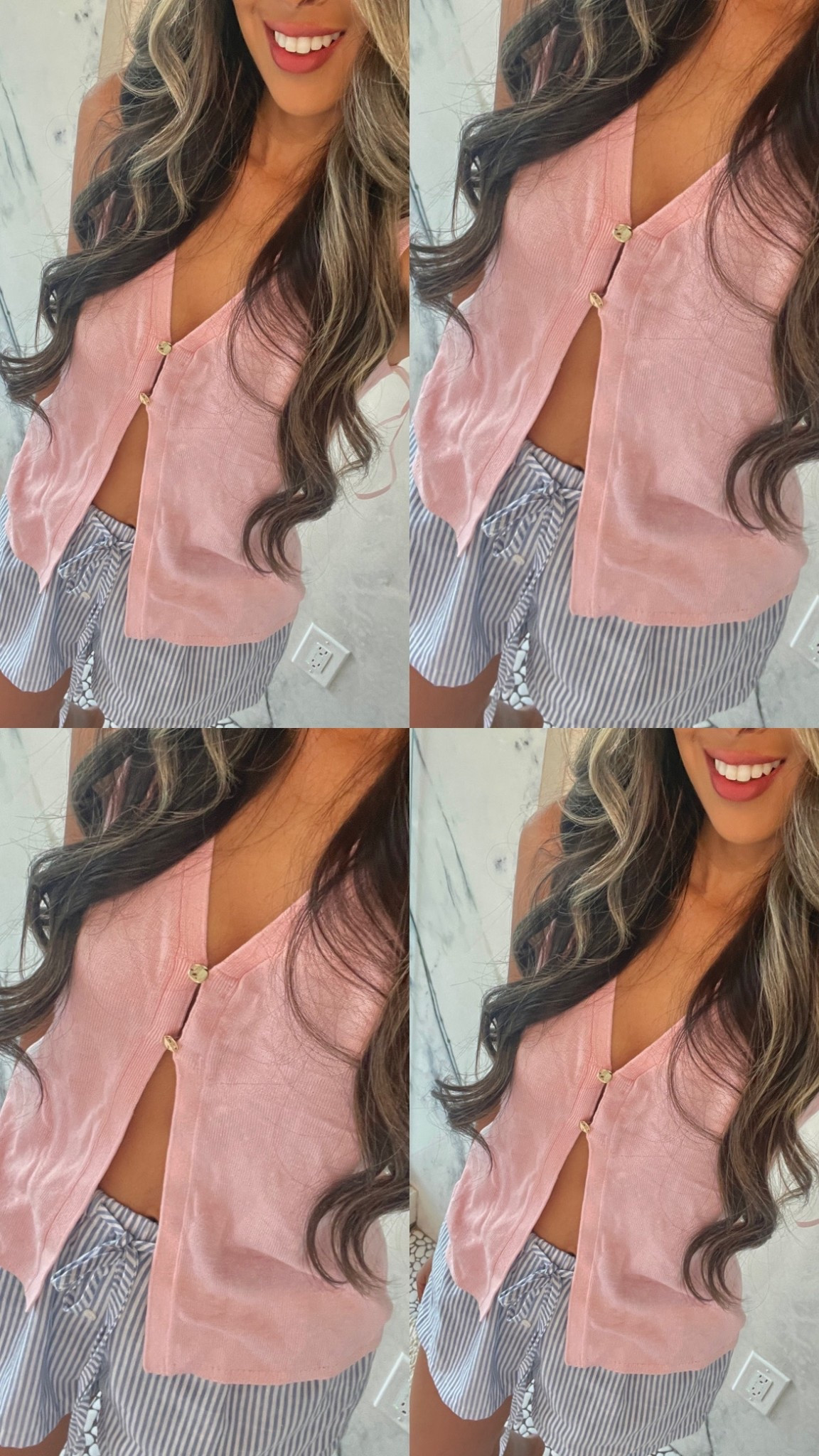 My top is 50% off today and fully stocked in all sizes and colors! It’s comfy, lightweight, and I wear nippies in it! I linked my favorite inexpensive nippies I get from Amazon  


Pink outfit Abercrombie outfit pink Abercrombie top Abercrombie fit gold buttons Pink shirt pink sweater top pink vest top pink open top pink summer top summer outfit hot weather fashion Arizona fashion 

#LTKFindsUnder50 #LTKSaleAlert