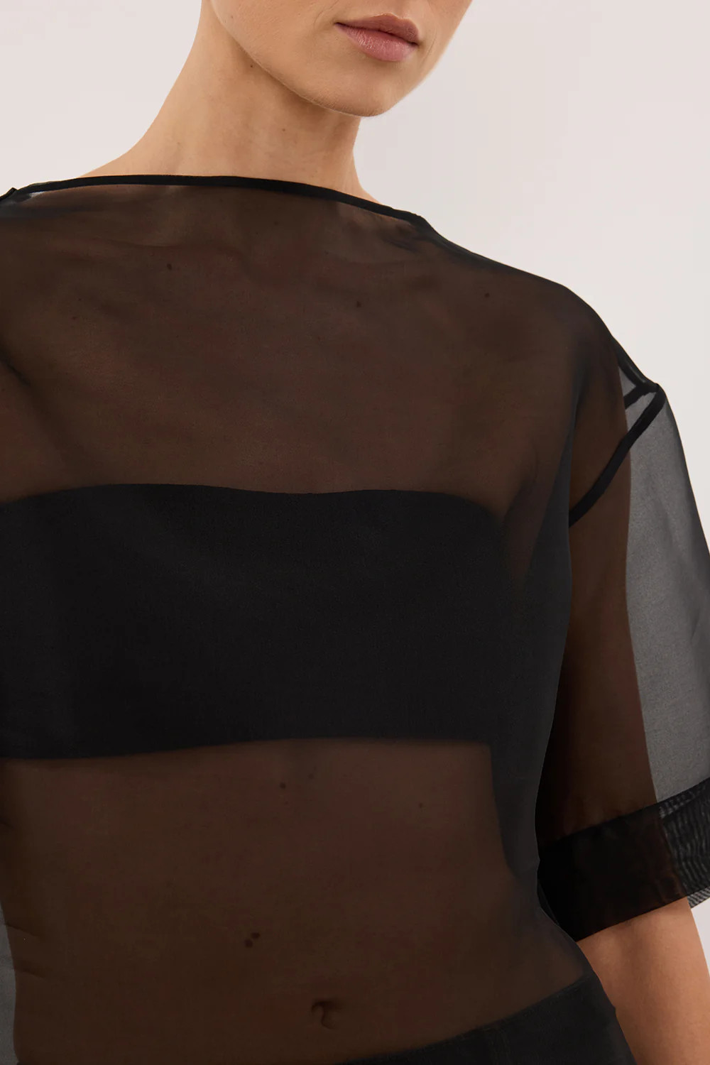 SIAN BLACK ORGANZA TEE | DISSH