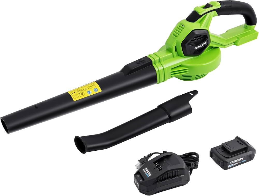 TODOCOPE 20V Cordless Leaf Blower with Battery and Charger, Electric Leaf Blower Vacuum, Battery ... | Amazon (US)