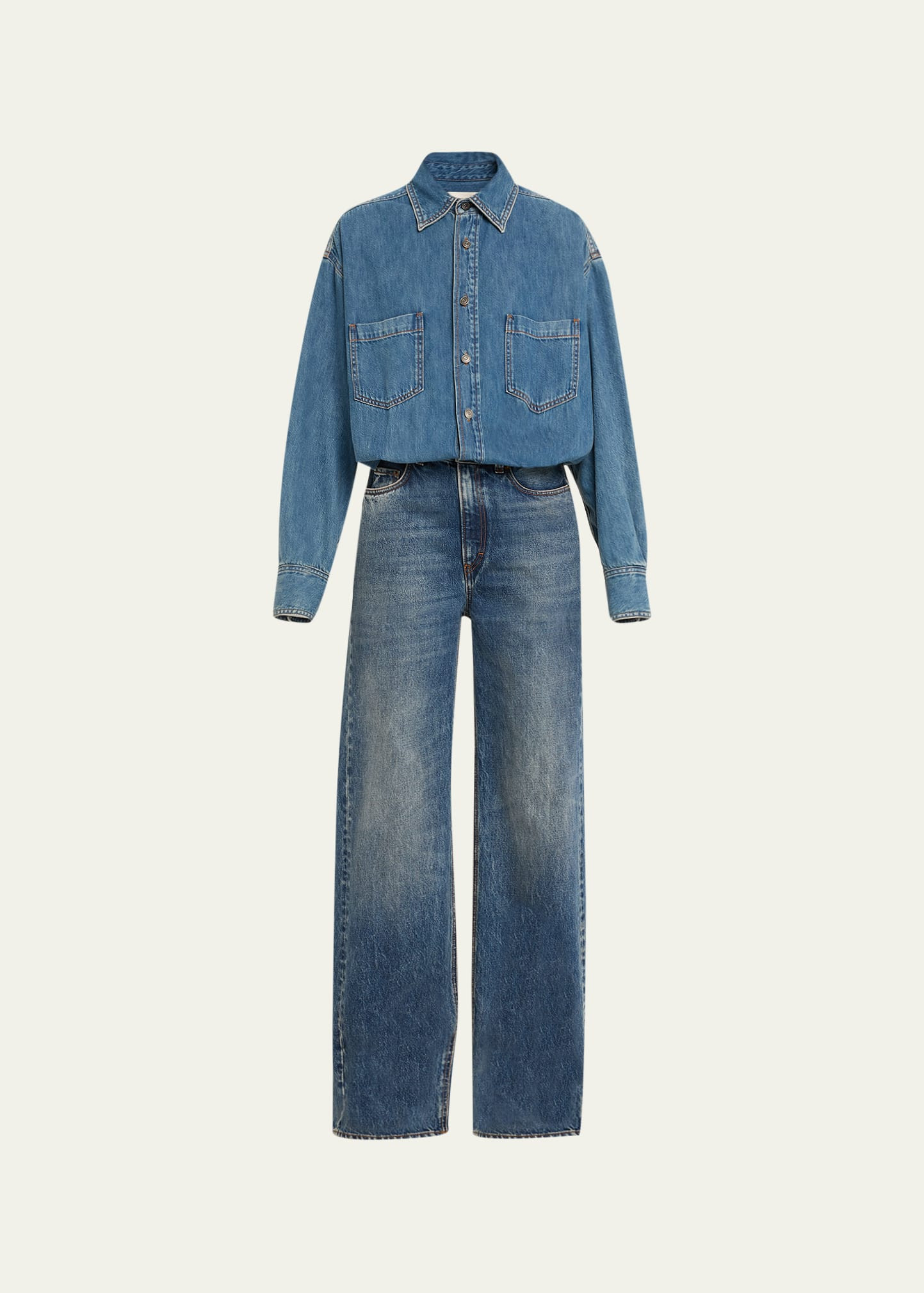 HAIKURE Tilda Denim Button-Front Jumpsuit | Bergdorf Goodman