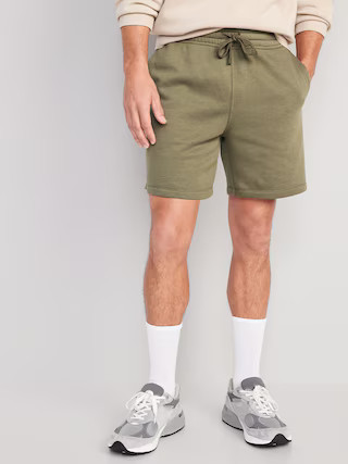 Garment-Washed Fleece Sweat Shorts -- 7-inch inseam | Old Navy (US)