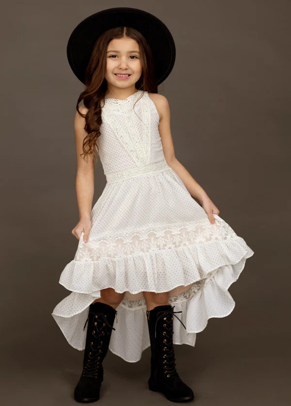 Jaymee Dress in Cream Pin Dot | Joyfolie