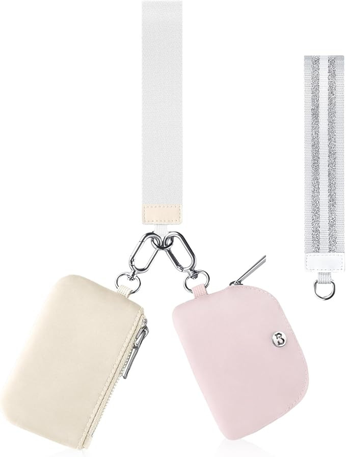 Babysun Mini Zip Around Dual Pouch Wristlet With 2 Straps Wristlet Keychain Wallet for Women Coin... | Amazon (US)