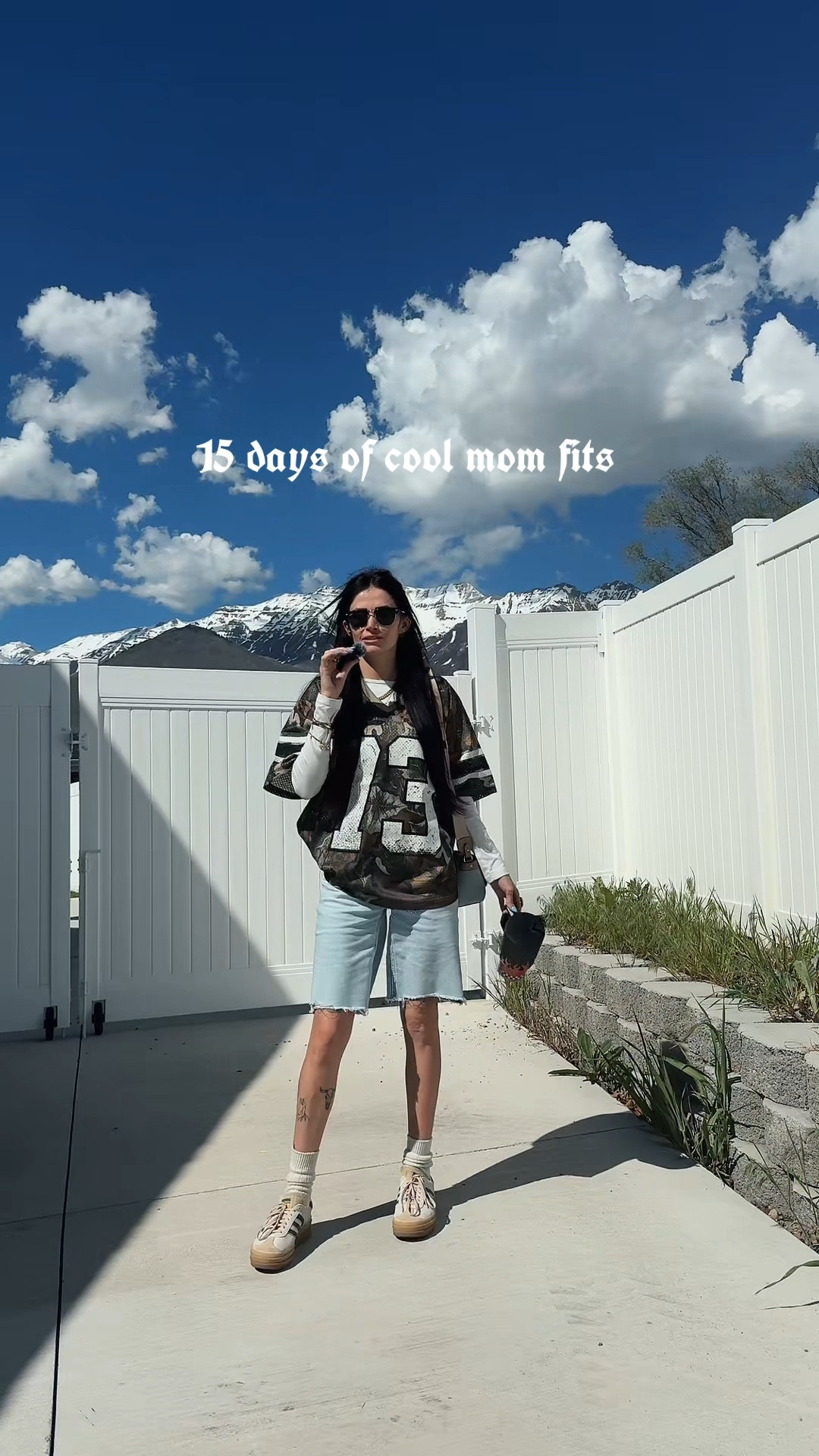 Tomboy style ootd for a mom #jorts #jeanshorts #tomboystyle #ootd #casualoutfit