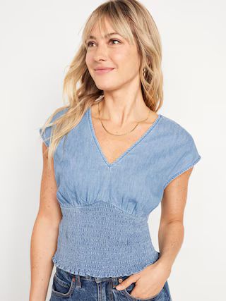 Waist-Defined Smocked Top | Old Navy (US)