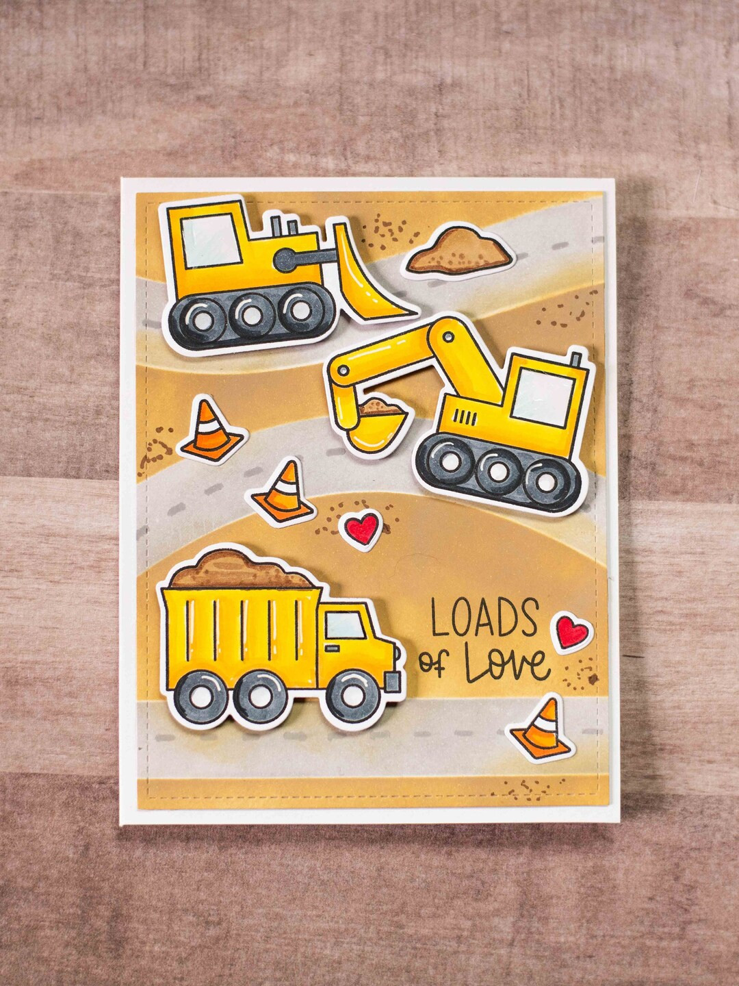 Construction Truck Valentines Day Card - handmade | Etsy (US)