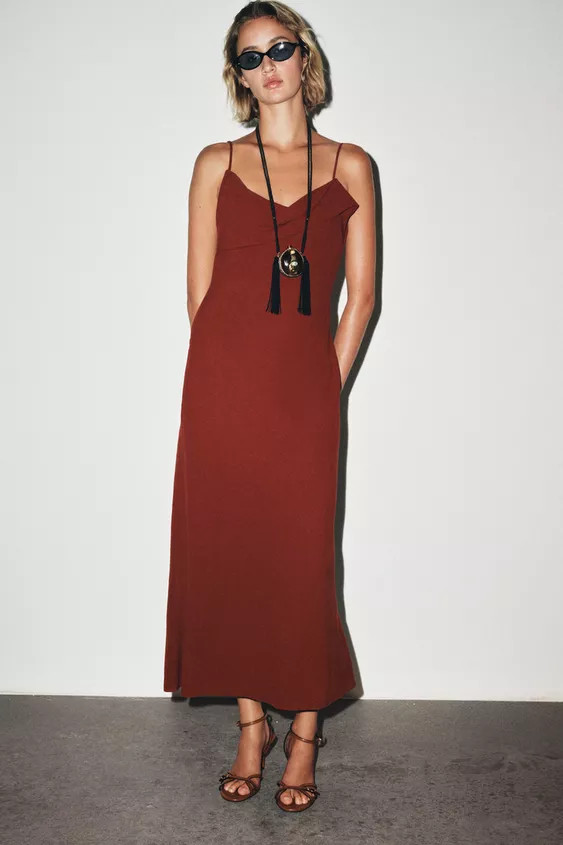 RAMIE STRAPPY MIDI DRESS | Zara US