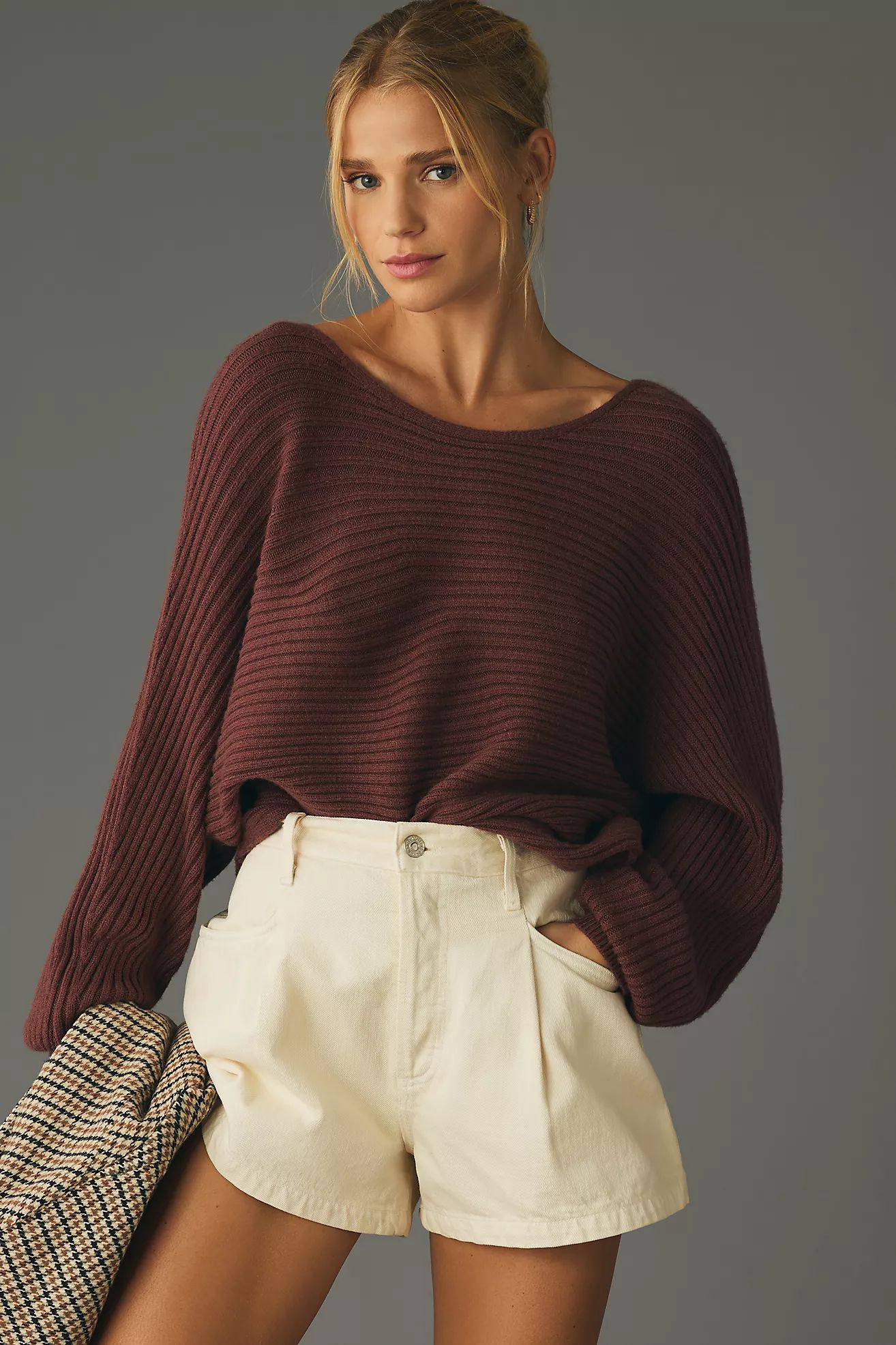 By Anthropologie Asymmetrical Cropped Pullover Sweater | Anthropologie (US)