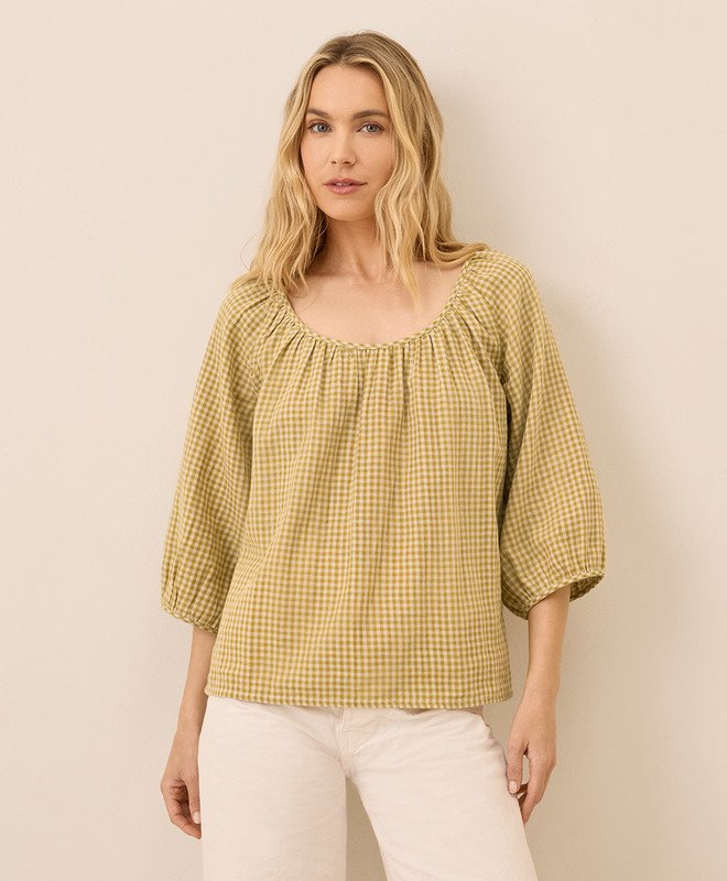 Women’s Coastal Double Gauze Scoop Neck Top made with Organic Cotton | Pact | Pact Apparel