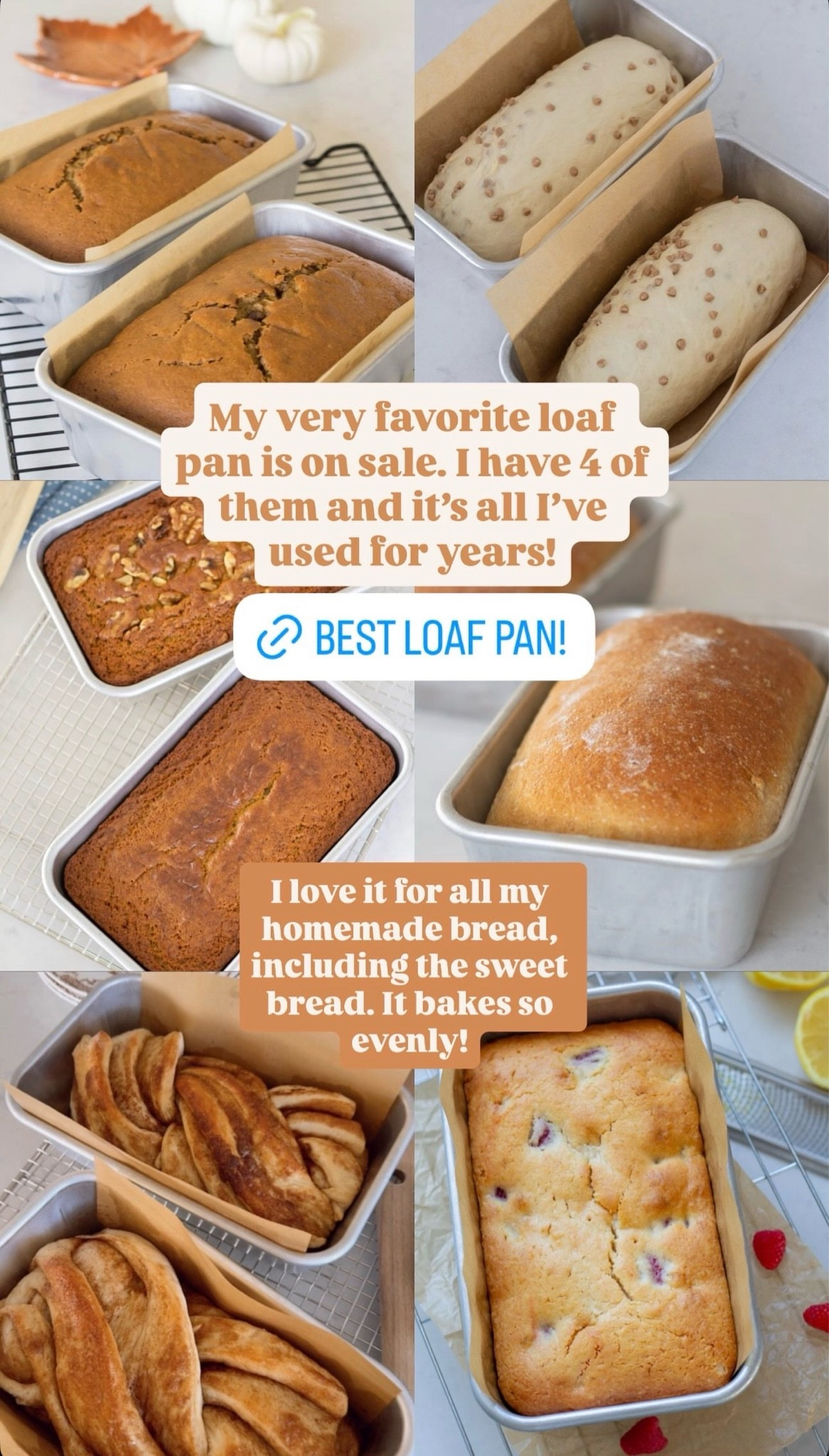 I’ve used this loaf pan for many years and have 4 of them! I use it for all of my sweet breads and regular breads ❤️