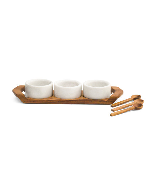 Chevron Condiment Bowls With Spoons And Tray Set | Kitchen & Dining Room | Marshalls | Marshalls