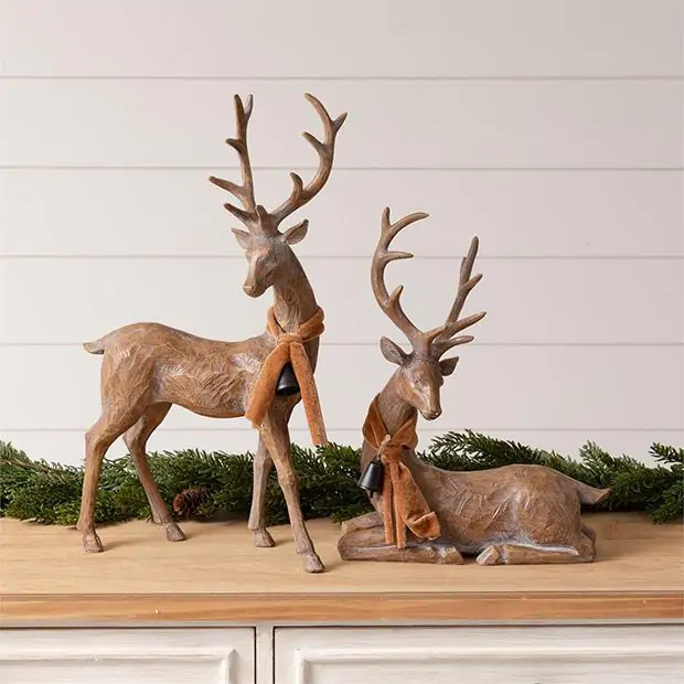 Woodland Deer Tabletop Decor Set of 2 | Antique Farm House