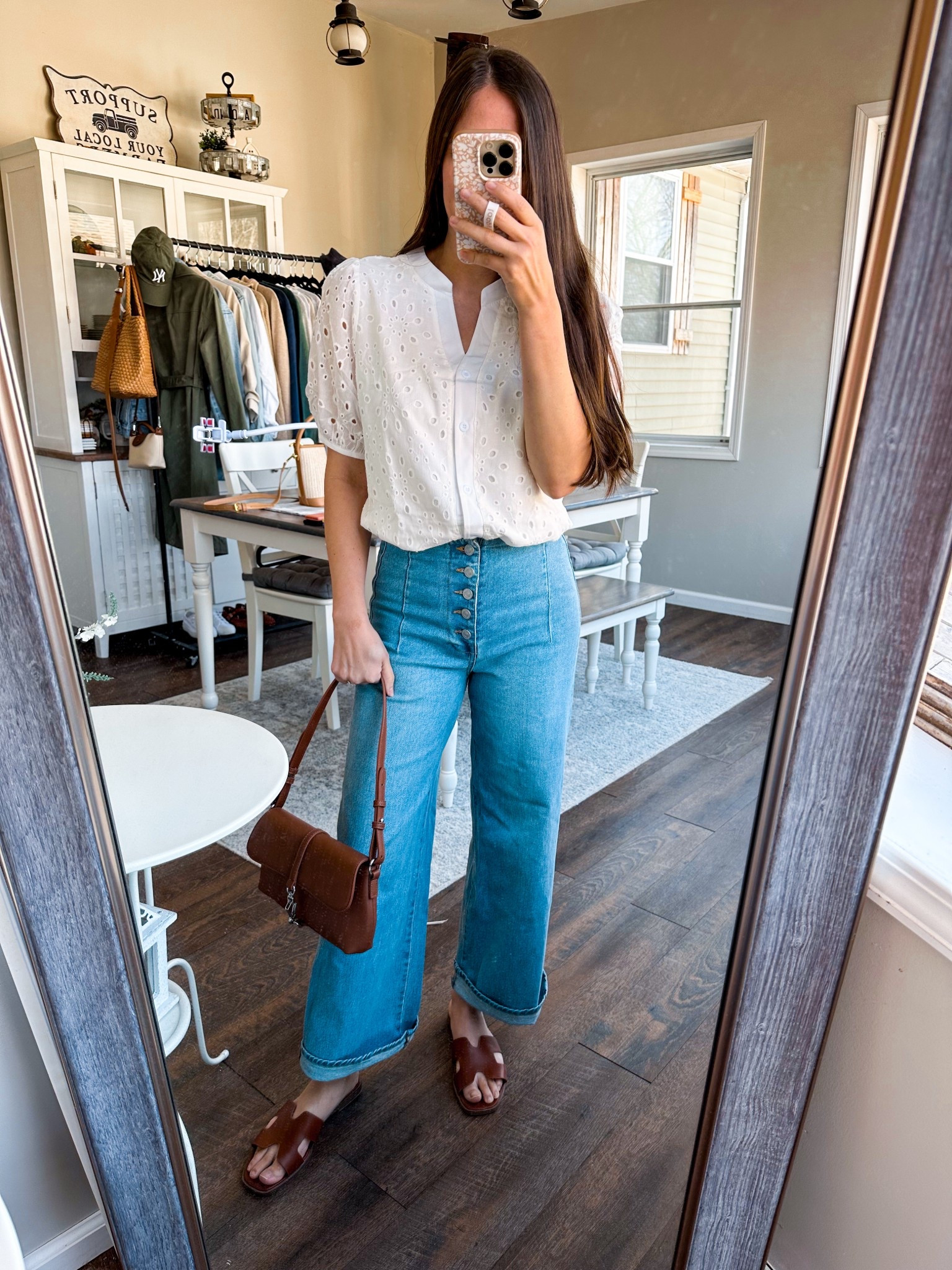 The prettiest eyelet top from Amazon! Wearing small! Has 10% off coupon - other colors 
Jeans wearing tts 
Shoes tts so comfy 

#LTKFindsUnder100 #LTKFindsUnder50 #LTKStyleTip