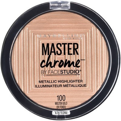MaybellineFace Studio Master Chrome Metallic Highlighter 100 Molten Gold - 0.24oz: Illuminating Pressed Powder, Pearl Pigments | Target