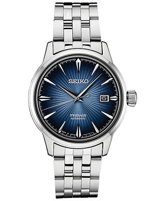 Seiko Men's Automatic Presage Stainless Steel Bracelet Watch 40.5mm - Macy's | Macy's