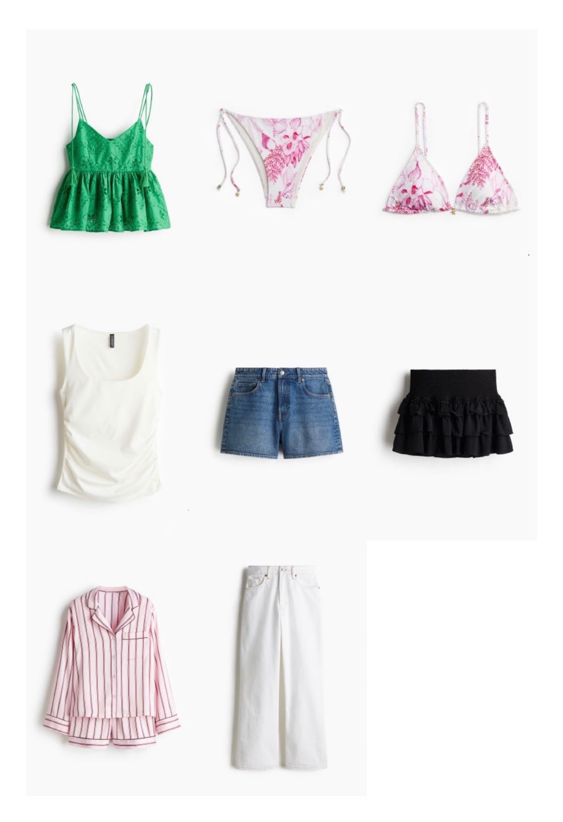 My H&M order with 15% off everything for members! Planning on wearing the white jeans with the green broderie top! Love the white ruched vest top, such a good price and I think the length will be nice with mid rise or low rise jeans 🥰

#LTKuk #LTKsale #LTKsummer