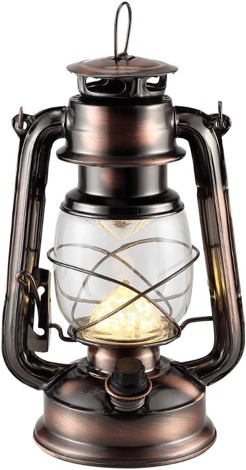 Rechargeable Vintage Hurricane Lantern, Metal Hanging Lantern with Dimmer Switch, 15 LEDs Battery... | Amazon (US)