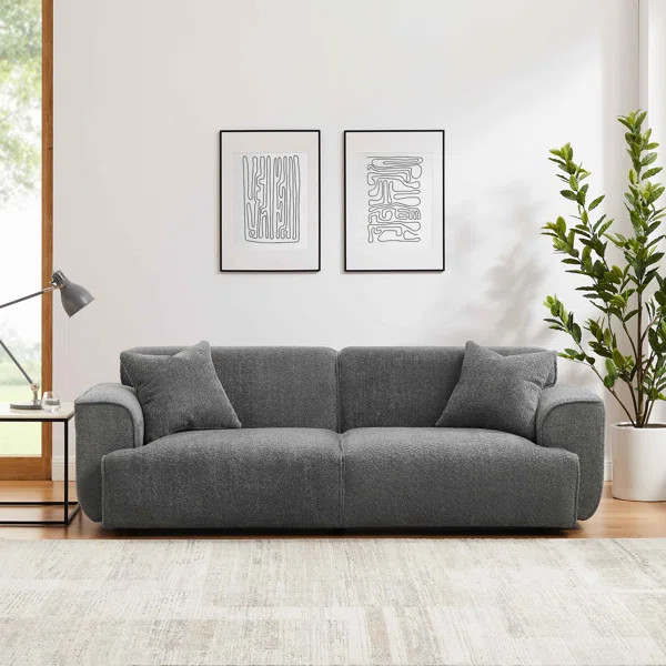 MINIMORE Modern Style Sofa 91" Round Arm Sofa | Wayfair North America