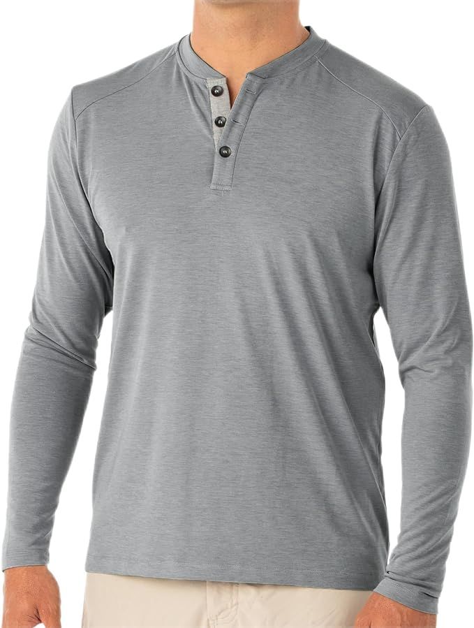 Free Fly Men's Bamboo Flex Henley - Long Sleeve Shirt for Men with Sun Protection UPF 50+, Regula... | Amazon (US)