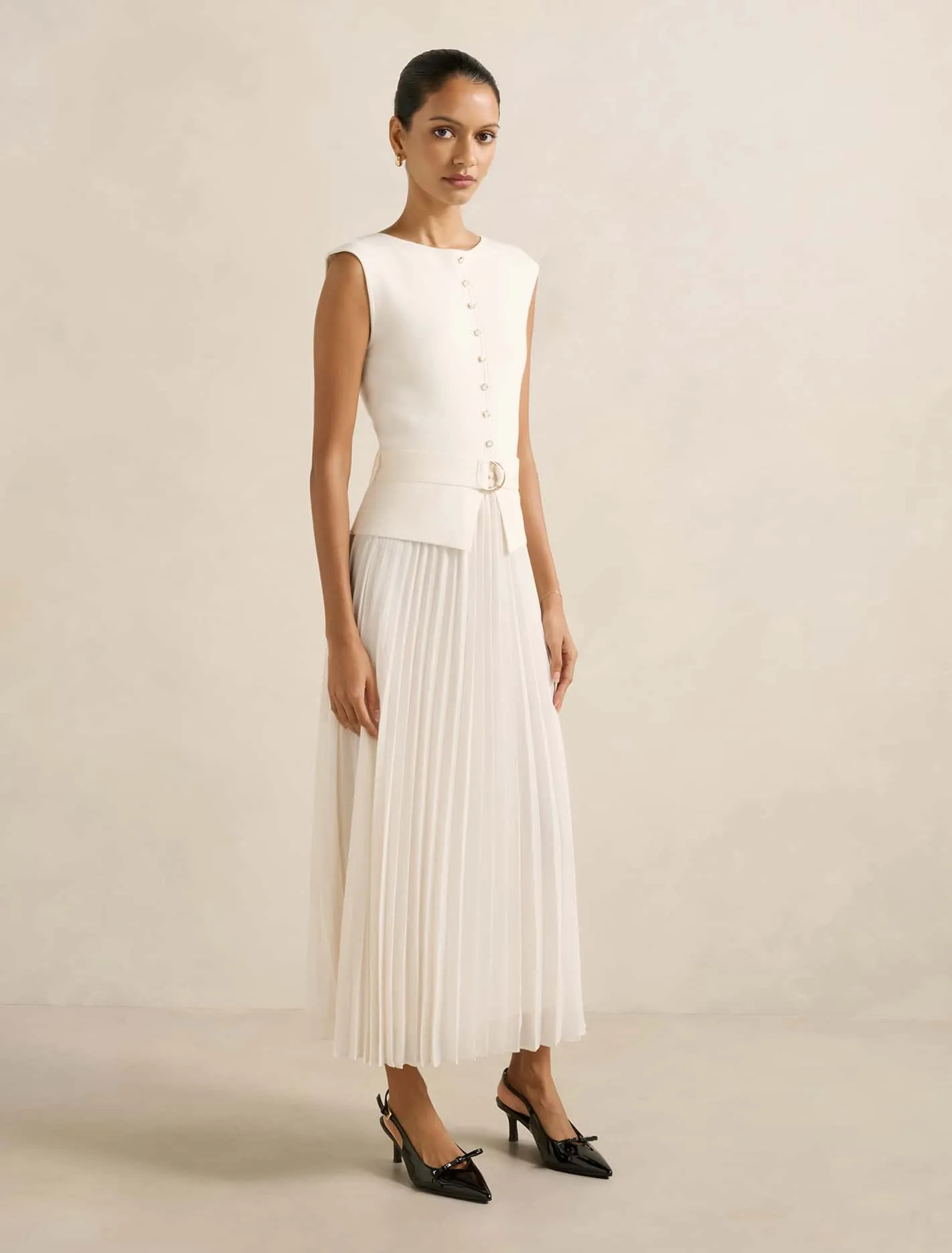 Lelani Petite Pleat Hem Midi Dress | Forever New (AU)