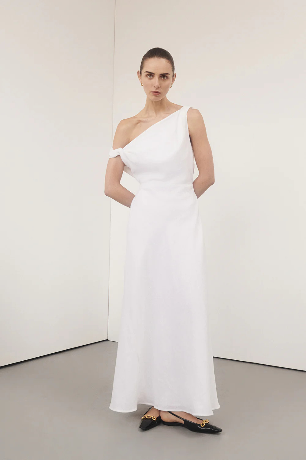 JOELLE WHITE LINEN MIDI DRESS - PRE ORDER | DISSH