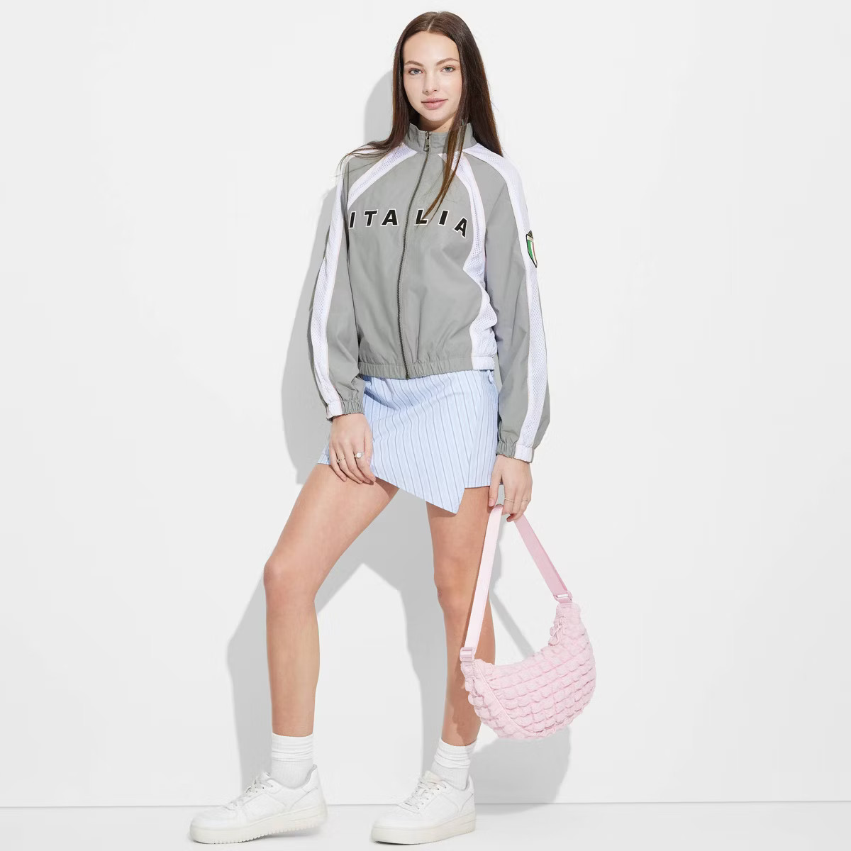 Women's Sporty Windbreaker - Wild Fable™ Gray | Target