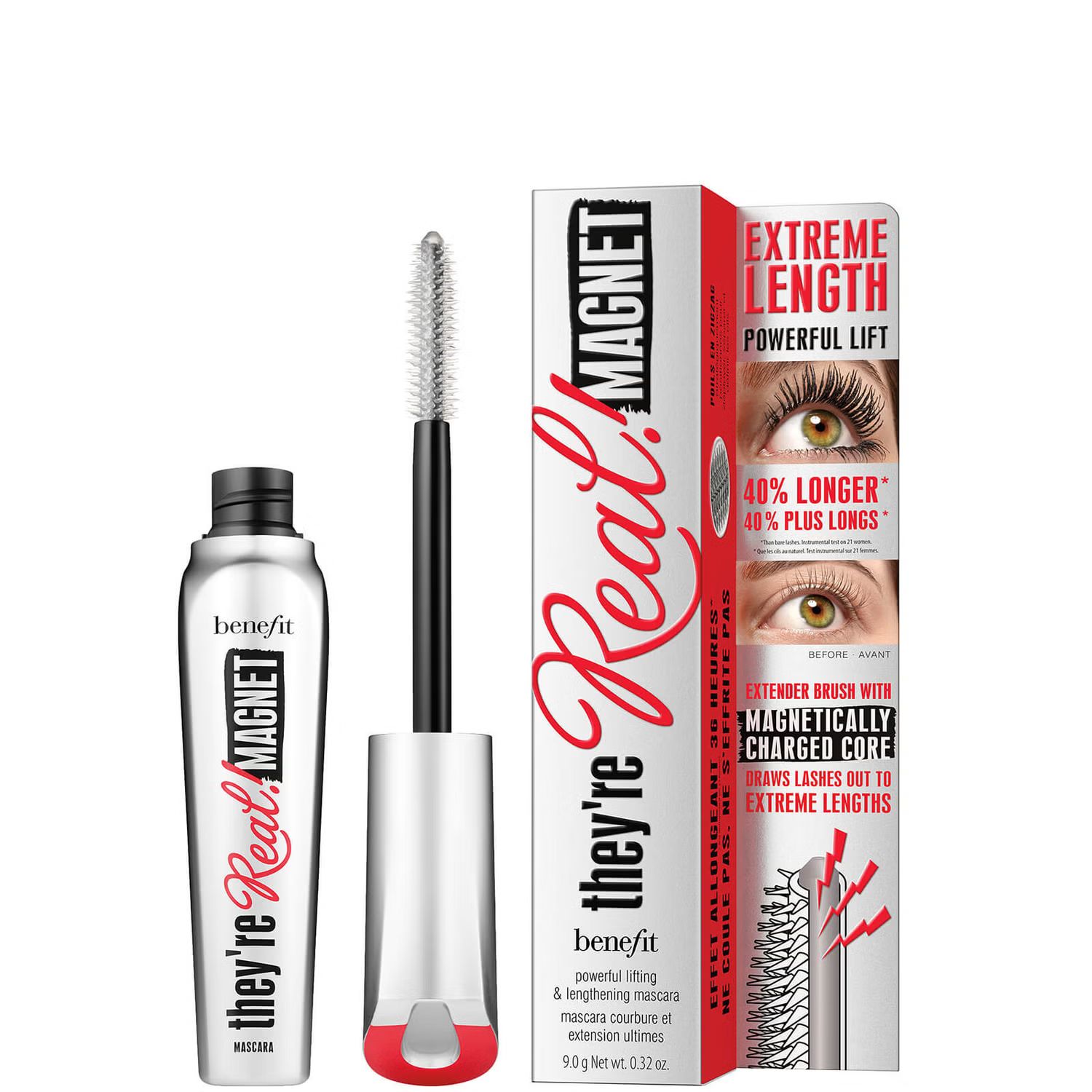 benefit They’re Real Magnet Extreme Lengthening and Powerful Lifting Mascara - Supercharged Bla... | Look Fantastic (ROW)
