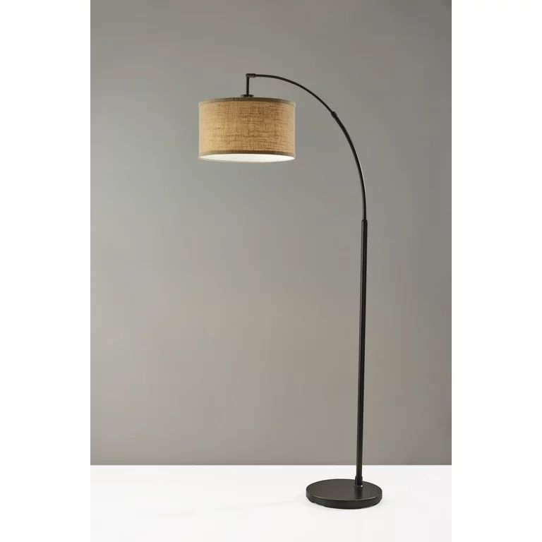 Simplee Adesso Burlap Arc Floor Lamp, Antique Bronze | Walmart (US)