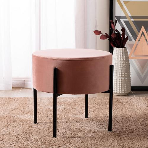 Safavieh Lisbon Round Ottoman - Pink | HSN