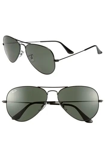 Women's Ray-Ban Standard Original 58Mm Aviator Sunglasses - Black | Nordstrom