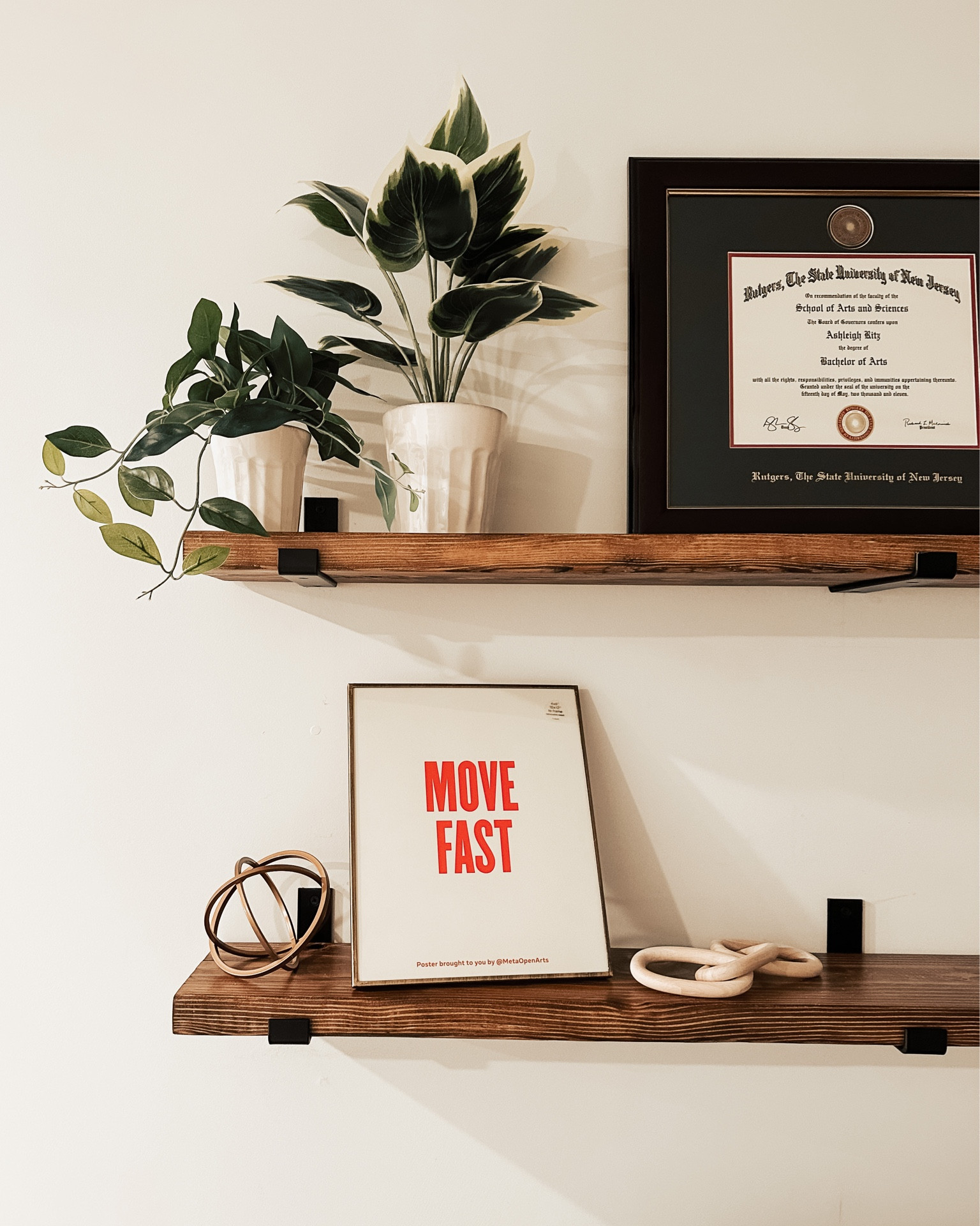 DIY shelves
Stain: Early American
