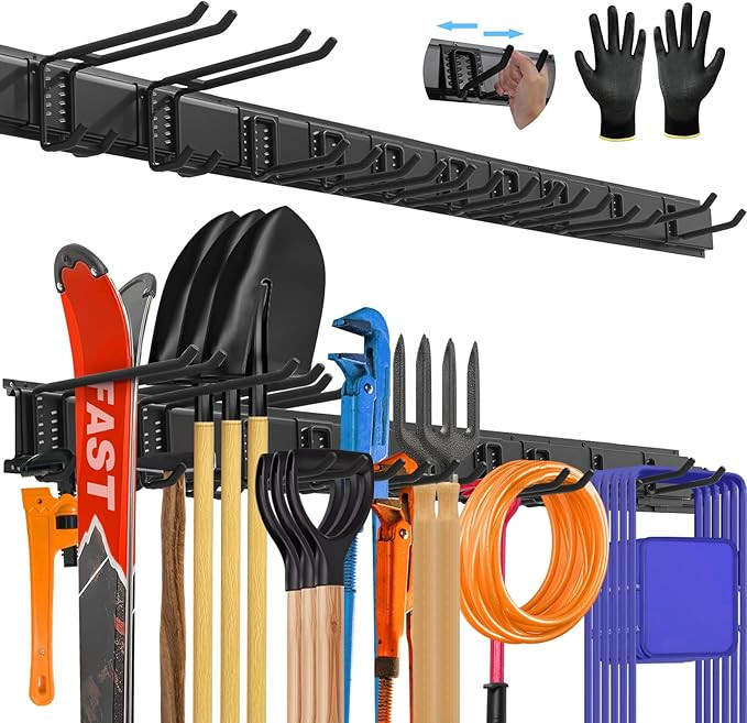 64'' All-Metal Garage Tool Organizer Wall Mount – Heavy-Duty Tool Rack Holds 680 lbs, Adjustabl... | Amazon (US)