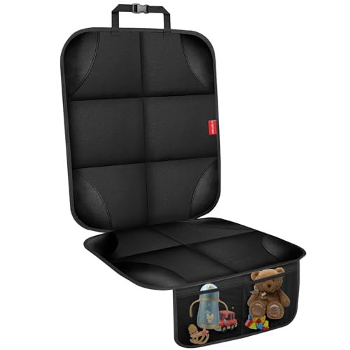 Car Seat Protector, Carseat Seat Protectors with Thick Padding and Upgraded Non-Slip Backing, Waterproof Seat Protector under Baby Car Seat, 600D Fabric Car Seat Covers with Storage Pockets for Baby | Amazon (US)