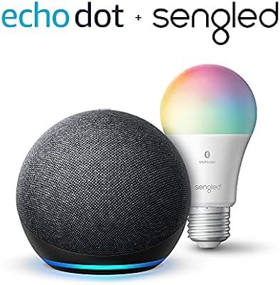 Echo Dot (4th Gen) | Smart speaker with Alexa | Charcoal with Sengled Bluetooth Color bulb | Amazon (US)