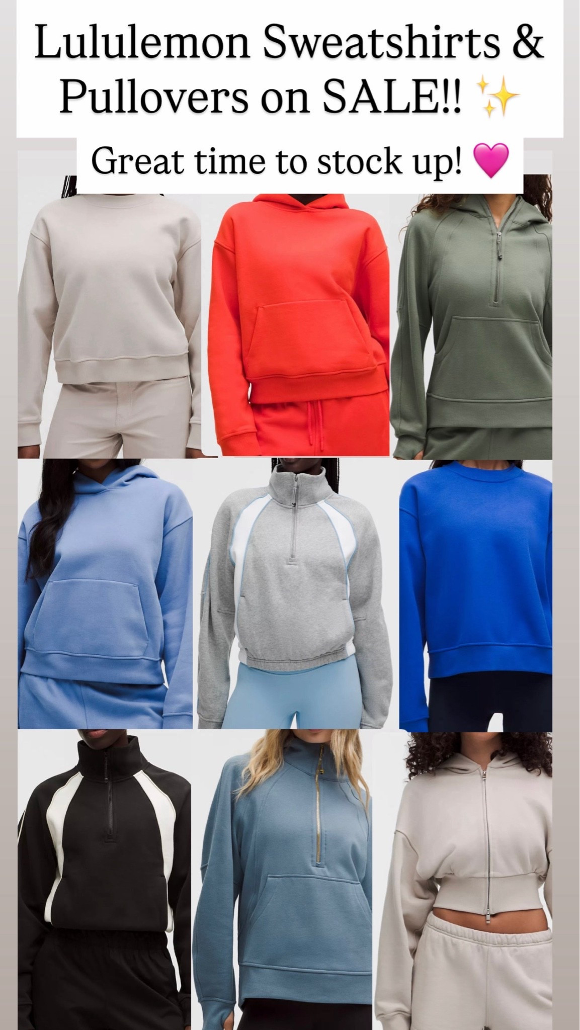 Lululemon sweatshirts and hoodies are on sale!!!!!!

#LTKSaleAlert