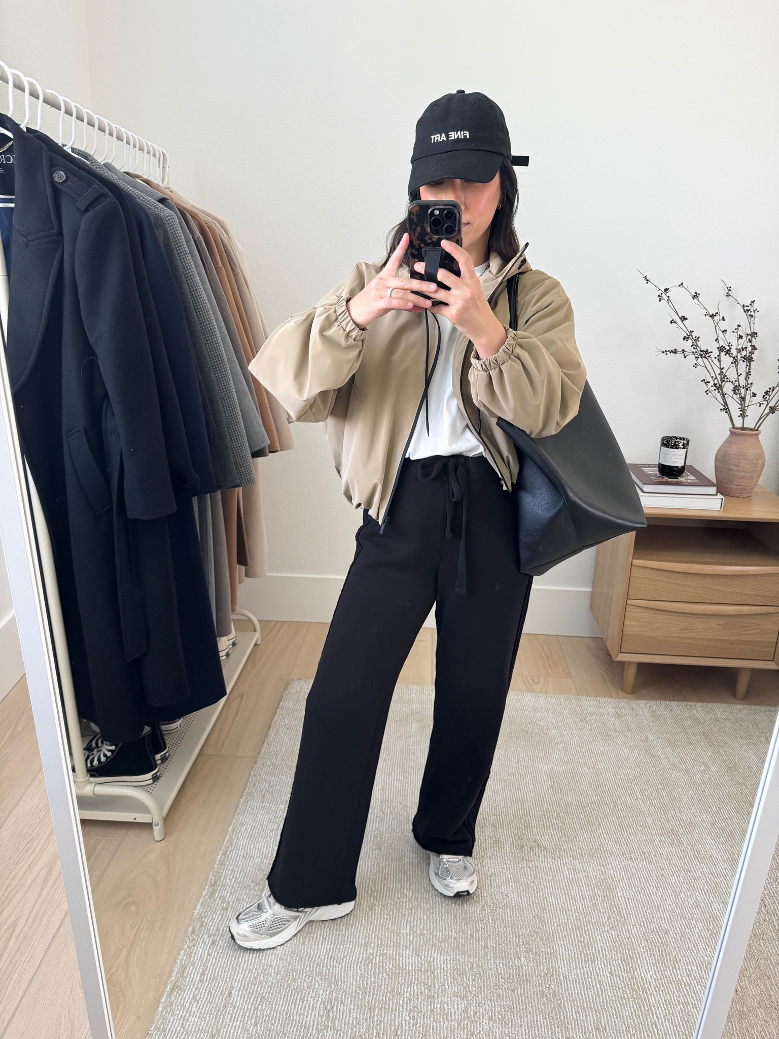 School drop off outfit ideas. Mom-life outfits. The most elevated sweatpants you'll find. Pricey, but you will live in these! Petite-friendly, too!

Zara windbreaker small
Everlane tee medium
Frank & Eileen sweat pants small
Nike sneakers 6
Mansur Gavriel tote
Fine Art hat (old)

#LTKSeasonal #LTKStyleTip #LTKPetite