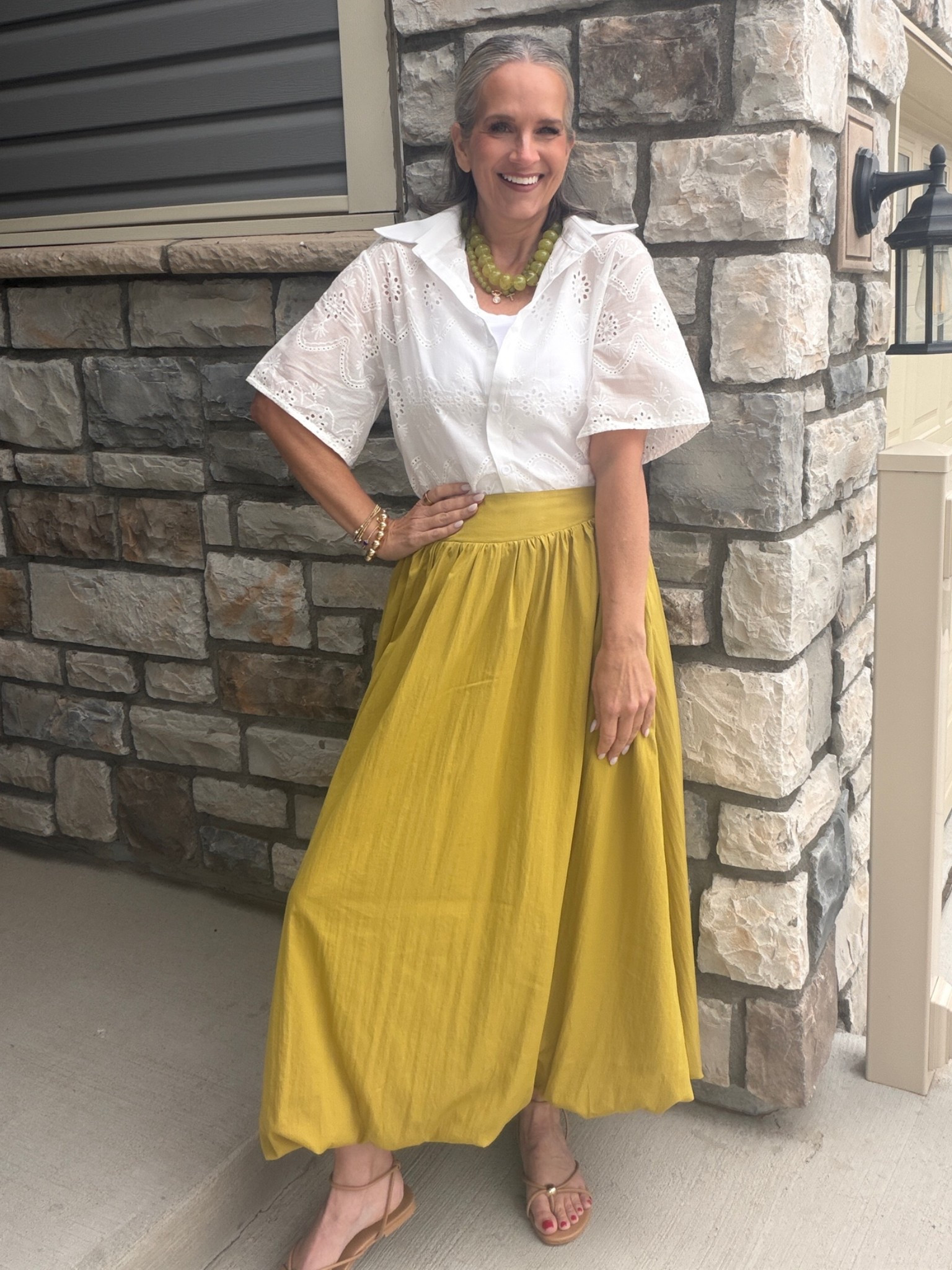 This skirt is a great transitional piece from summer to fall
Wearing a M

Over 59, summer style, midi, bubble skirt, sandals, eyelet top, Baublebar, Amazon

#LTKgrwm #LTKOver40 #LTKSaleAlert