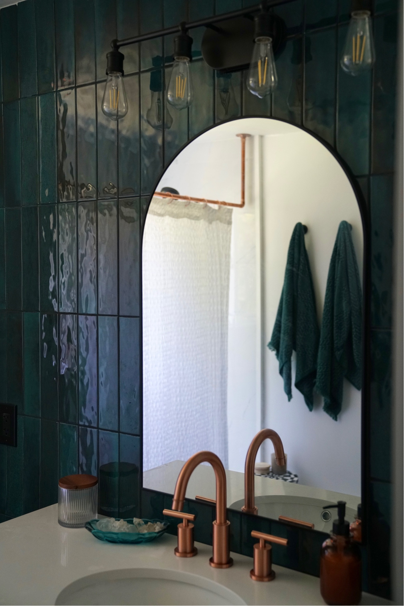 Shop my teal and copper bathroom renovation! 

#LTKhome #LTKstyletip #LTKFind