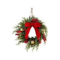 14IN Mini Wreath Juniper Berry Mix Burgundy | The Container Store