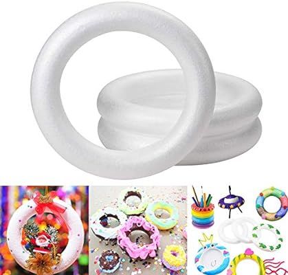 ACTENLY Craft Foam Wreath (3 Pack) Polystyrene Foam Ring for DIY Arts and Crafts, Kids Art Class,... | Amazon (US)