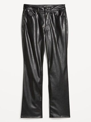 High-Waisted Faux-Leather Boot-Cut Ankle Pants for Women | Old Navy (CA)
