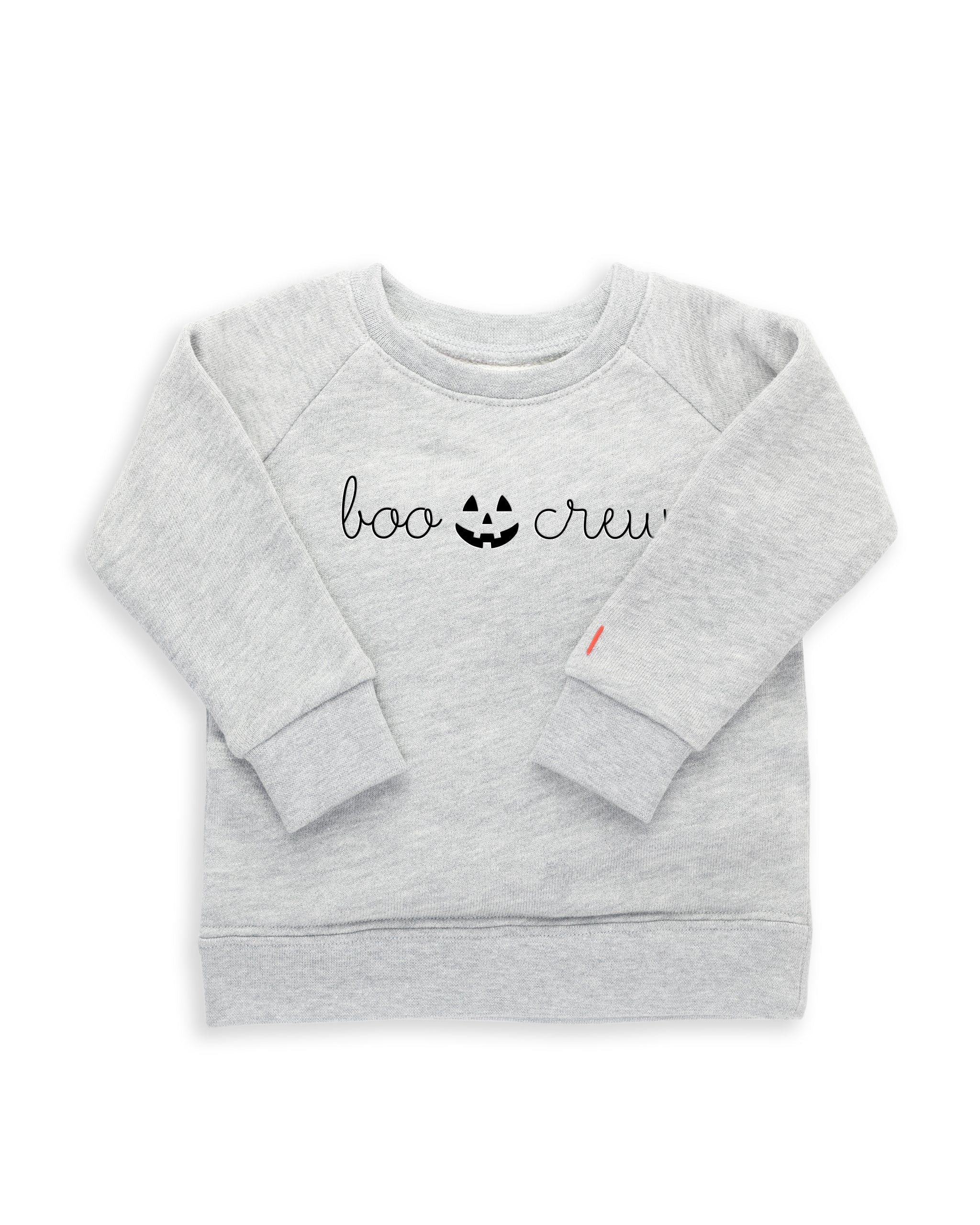 The Organic Embroidered Pullover Sweatshirt [Light Heather Grey Boo Crew] | 1212