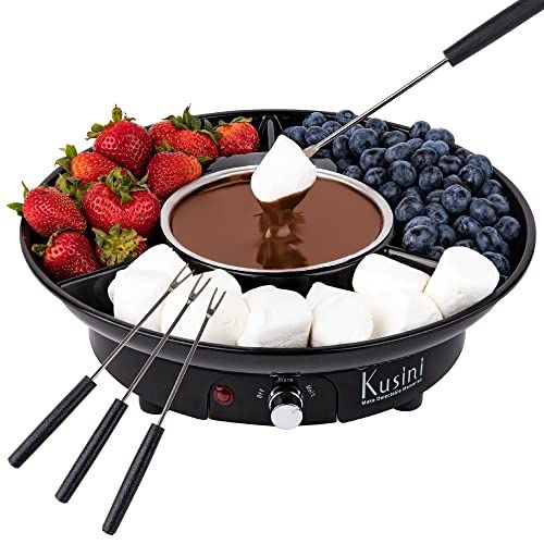 Kusini Electric Fondue Pot Set - Chocolate and Cheese Fondue - Temperature Control, Detachable Se... | Amazon (US)