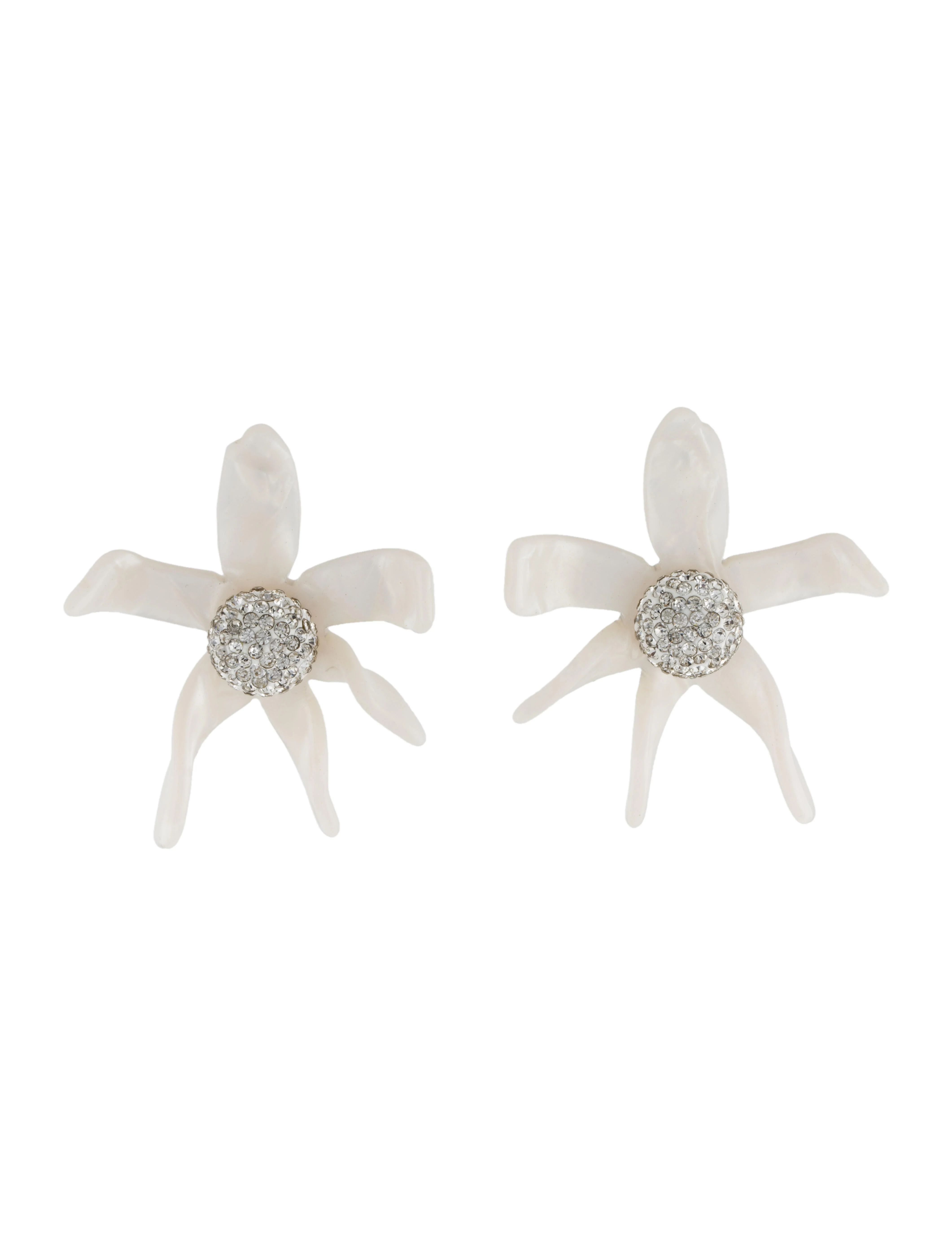 Crystal Lily Button Stud Earrings | The RealReal