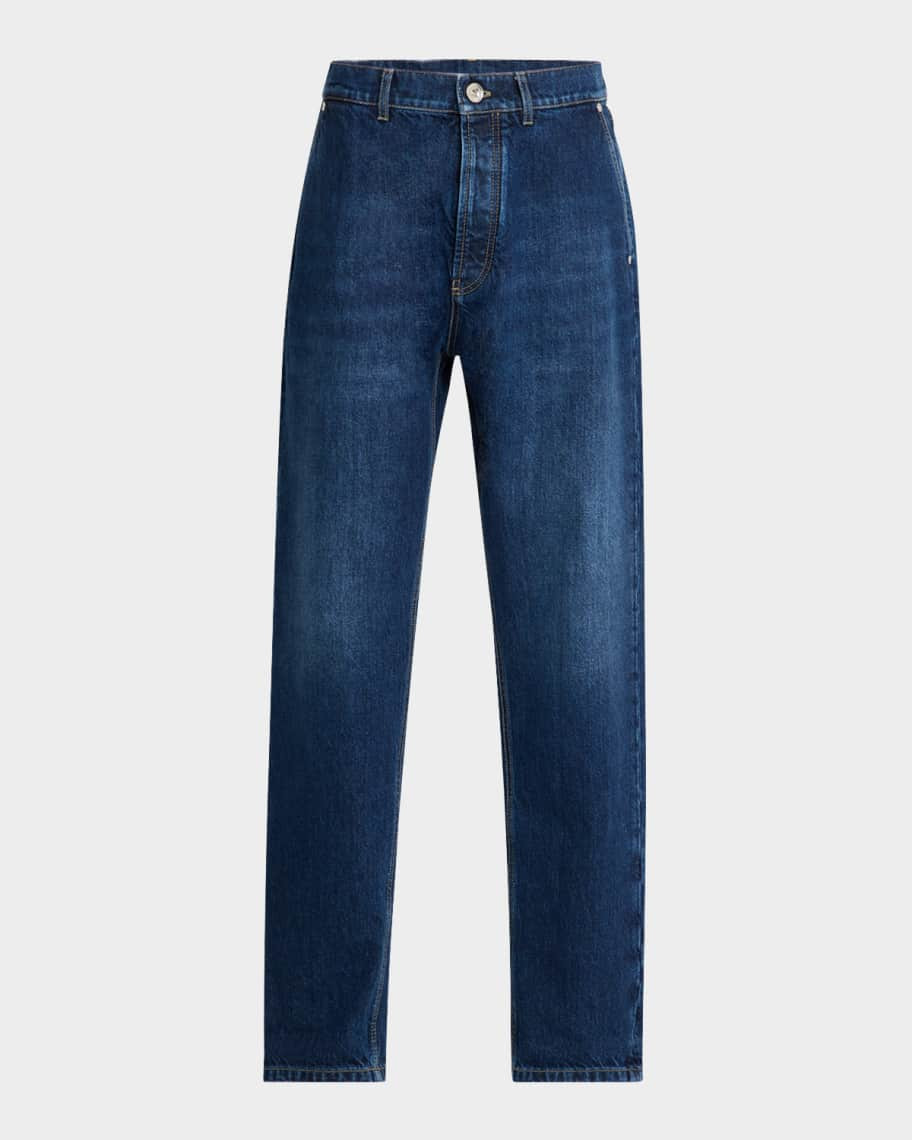 Brunello Cucinelli Men's Iconic Fit Dark-Wash Jeans | Neiman Marcus