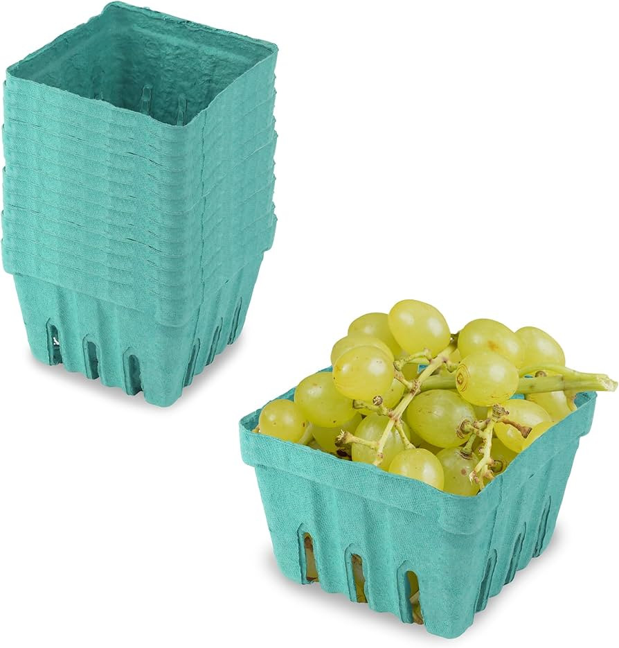 MT Products Green Berry Baskets 1 Pint - Molded Pulp Fiber Vented Produce Basket for Packaging Fr... | Amazon (US)