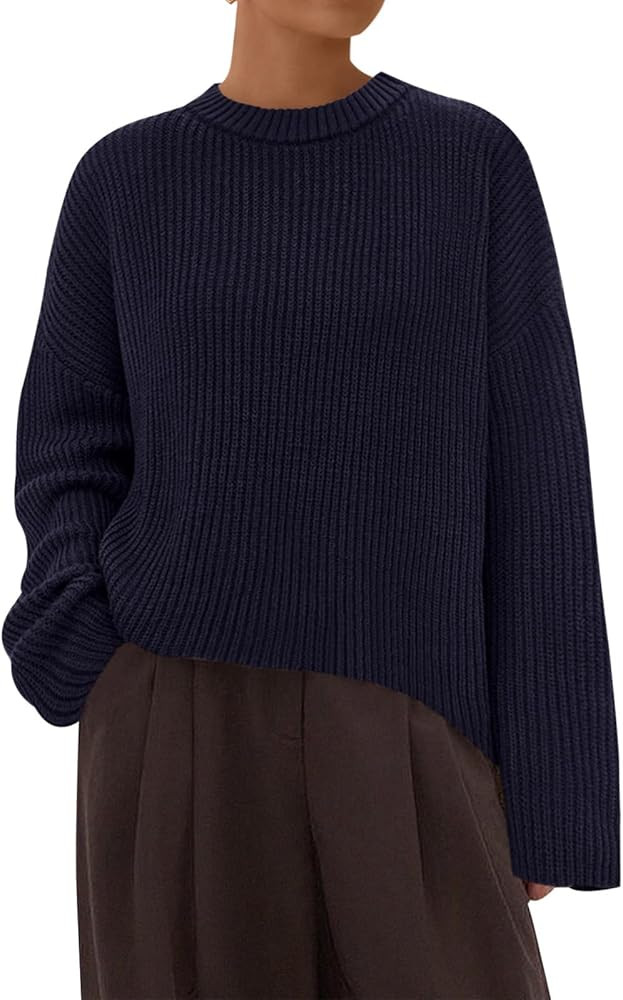 PRETTYGARDEN Long Sleeve Oversized Sweaters for Women 2025 Crewneck Ribbed Knit Fall Sweater Pull... | Amazon (US)