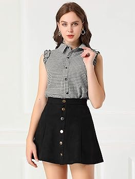 Allegra K Women's Office Bow Tie Turndown Collar Ruffle Button Down Blouse Shirt | Amazon (US)